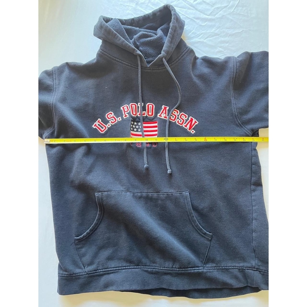 US Polo Assn Womens Navy Blue American Flag Embroidered Hoodie Sweatshirt Medium - Picture 4 of 5